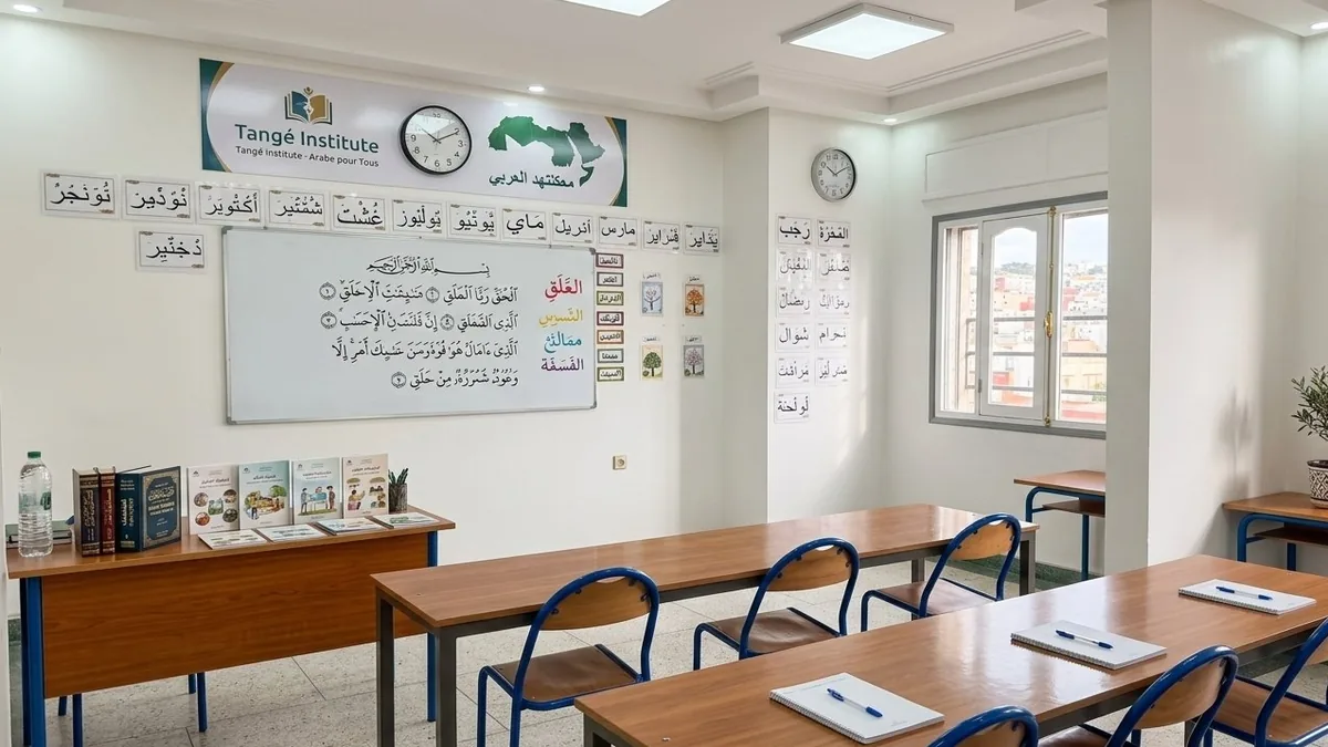 Salle de cours d'arabe à Tanger Institut — immersion arabe littéraire